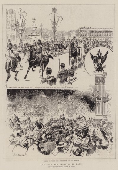 The Czar and Czaritsa in Paris by Paul Destez
